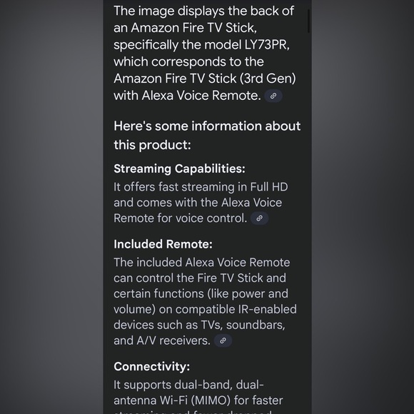 Amazon Fire TV Stick, Model #LY73PR 3rd Generation w/Alexa Voice Remote - Picture 8 of 10